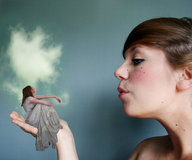 gentle collage handheld brunette unknown_artist shrunken_woman