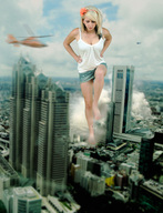giantess collage city mega blonde destruction clothed barefoot helicopter canadian_giantess bobbob aurora