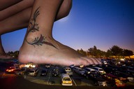 giantess nude feet kneeling vehicles tattoo vehicle_crush
