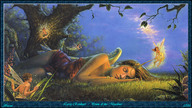 drawing gentle giantess angel sleeping color anime fairy lying_down shrunken_woman