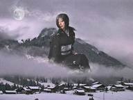 giantess asian town mountains snow artistic nature winter