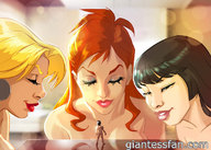 blonde black_hair shrunken_man lipstick closed_eyes giantessfan