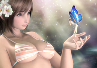 breasts gentle giantess swimsuit brunette hand shrunken_woman digital_render