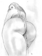 drawing micro nude monochrome butt anime shrunken_men