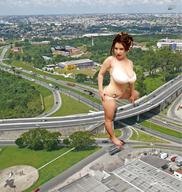giantess collage city mega swimsuit destruction