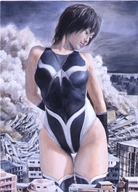 drawing giantess city black_hair color destruction anime akafuji asian yasuyuki_nishio