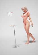 breasts giantess nude blonde shrunken_men cruel digital_render