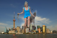 collage city mega blonde destruction water wonderslug dress fire looking_down jets falling hand_crush smoke adrianna adrianna_daniels