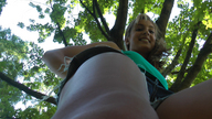 blonde smiling tree looking_down canadian_giantess outdoors point_of_view adrianna_daniels