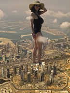 giantess crush feet swimsuit destruction