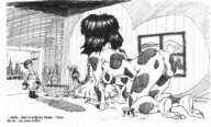 breasts drawing nude monochrome anime series milking