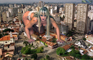 giantess collage city blonde swimsuit high_heels helicopter beregous juju_panicat