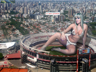 giantess collage city blonde swimsuit high_heels stadium airplane beregous juju_panicat