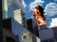 giantess city swimsuit helicopter low_angle wonderslug muscles sky tan