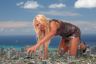 giantess crush mega blonde destruction finger hand legs eva