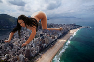 collage nude city mega black_hair destruction beach ocean crawling