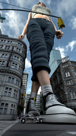 giantess feet shoes sneakers outdoors point_of_view digital_render