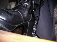 collage micro boots shrunken_men indoors