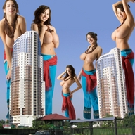 topless multiple_sizes clones Mega breasts giantess collage mega buildings huge_breasts giantesses jana_defi gtsmakerdj