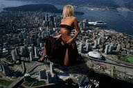 giantess crush blonde destruction cars high_heels dress