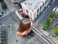giantess collage city traffic brunette high_angle wonderslug jaime_koeppe