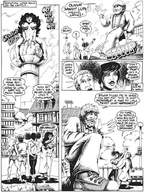 drawing growth giantess monochrome huge_breasts