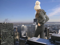 giantess collage city butt clothed jeans brunette wonderslug looking_down winter coat wooly_hat cheryl_tweedy_cole