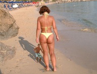 collage butt swimsuit beach water brunette shrunken_men caught shadows