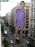 giantess collage city blonde clothed high_heels traffic smiling legs running people beregous ana_hickmann sreet