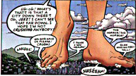 drawing giantess giga city comic color destruction toes barefoot monkeyman_and_obrien dialogue