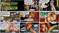 breasts drawing growth giantess nude earth giga city space comic color anime brown_eyes moon explosion monkeyman_and_obrien dialogue orange_hair missile