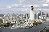 giantess collage city high_heels skyline celebrity dress docop cele