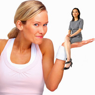 giantess collage blonde handheld high_heels brunette smiling sitting shrunken_woman no_background