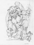 giantess furry monochrome