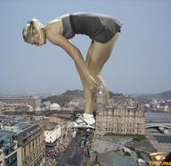 giantess collage city destruction reaching maria_sharapova tennis_shoes taran