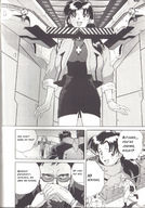 drawing growth giantess manga monochrome anime neon_genesis_evangelion doujin misato_katsuragi