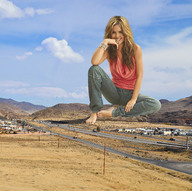 giantess collage feet long_hair traffic jeans desert smiling wonderslug highway dust melissa_giraldo