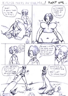 drawing giantess comic monochrome multiple_giantesses nylons kirina erika littlefunboy