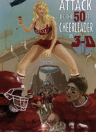 drawing giantess blonde handheld anime stadium cheerleader movie_poster people captured football running_away attack_of_the_fifty_foot_cheerleader