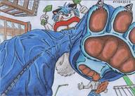 feet furry macro wolf color jeans paws foot_crush canine cerberus funny point_of_view