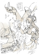 drawing giantess crush monochrome destruction clothed anime seo_tatsuya shoes story hand shrunken_people hand_crush pencil_drawing