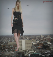 giantess crush collage city mega blonde barefoot helicopter looking_down gtsmaster6 black_dress