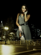 giantess collage city clothed brunette gloves dress night belt