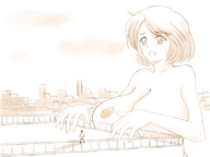 breasts giantess city cleavage anime huge_breasts