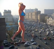 giantess collage city mega blonde swimsuit cars traffic unaware city_walk brooke_hogan