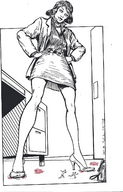 drawing crush monochrome high_heels shrunken_men cat95
