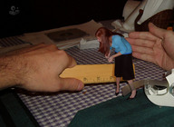 collage red_hair hand shrunken_woman punishment ruler swat pain