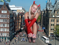 giantess collage feet blonde barefoot buildings soles sitting people streets between_toes beregous jenni_czech between_buildings looking_at_tiny