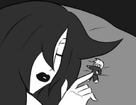 drawing sleeping monochrome shrunken_man bedroom